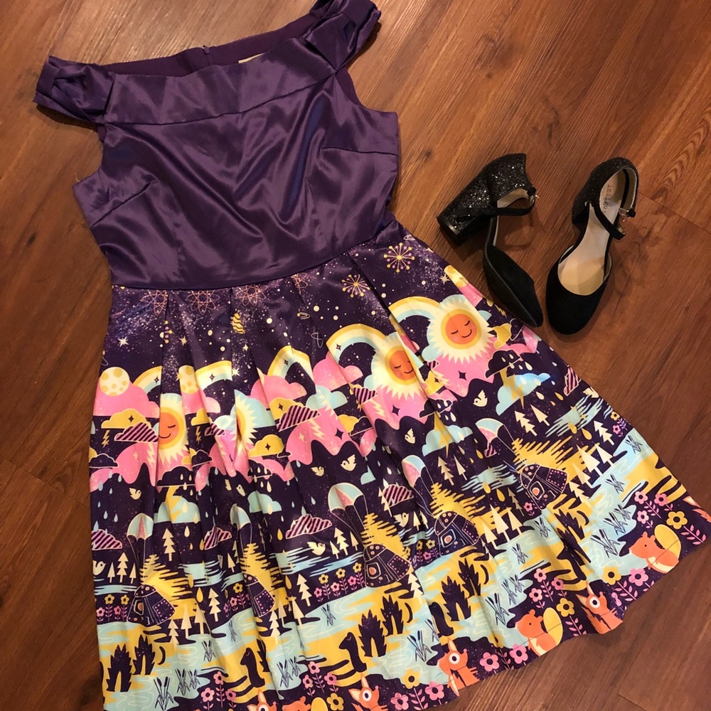 Lindy Bop Purple Space Invasion Pinup Dress